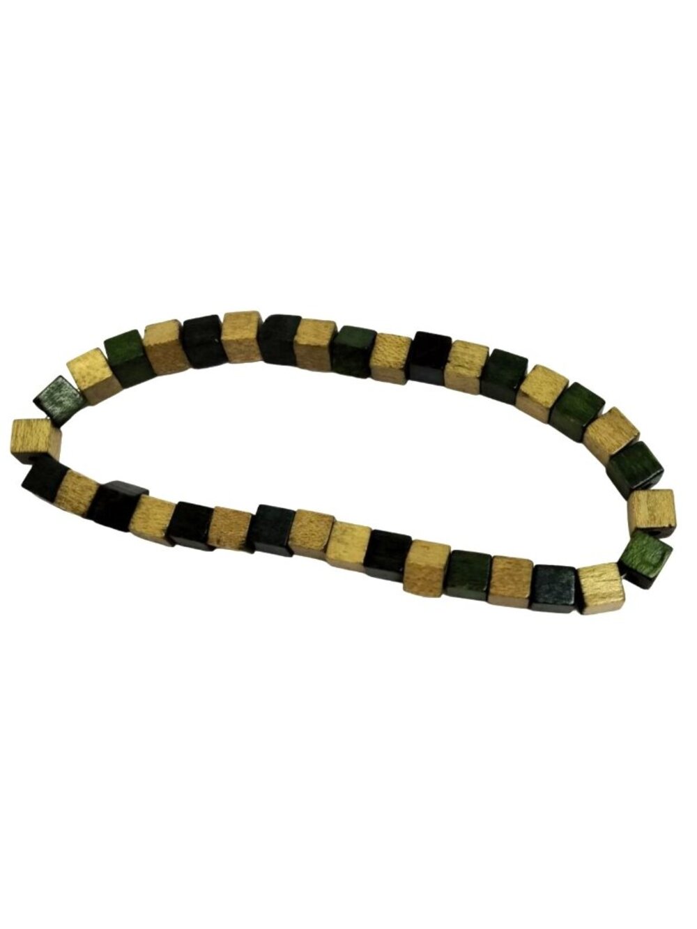 Anklet Large Bracelet Green Brown Wood Beachwear Spring Break Tropical 9 inch